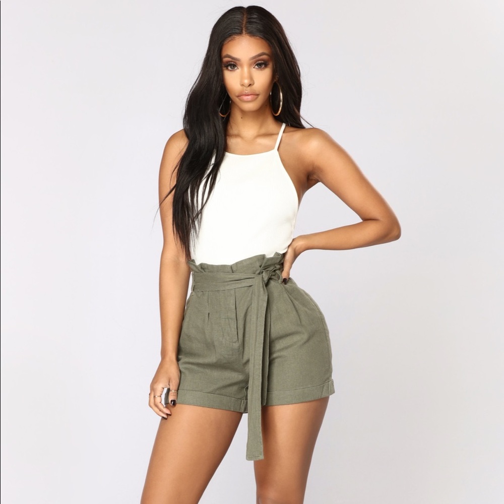 Linen Shorts - Olive